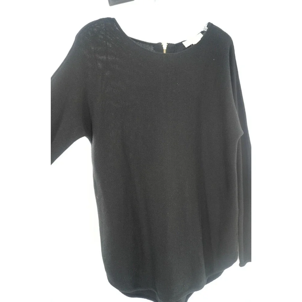 Michael Michael Kors Women's Size S Black Knit Sweater with Gold Hardware Detail